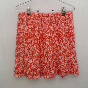 C&C California Relaxed Fit Ruffle Mini Skirt Orange White Size Medium